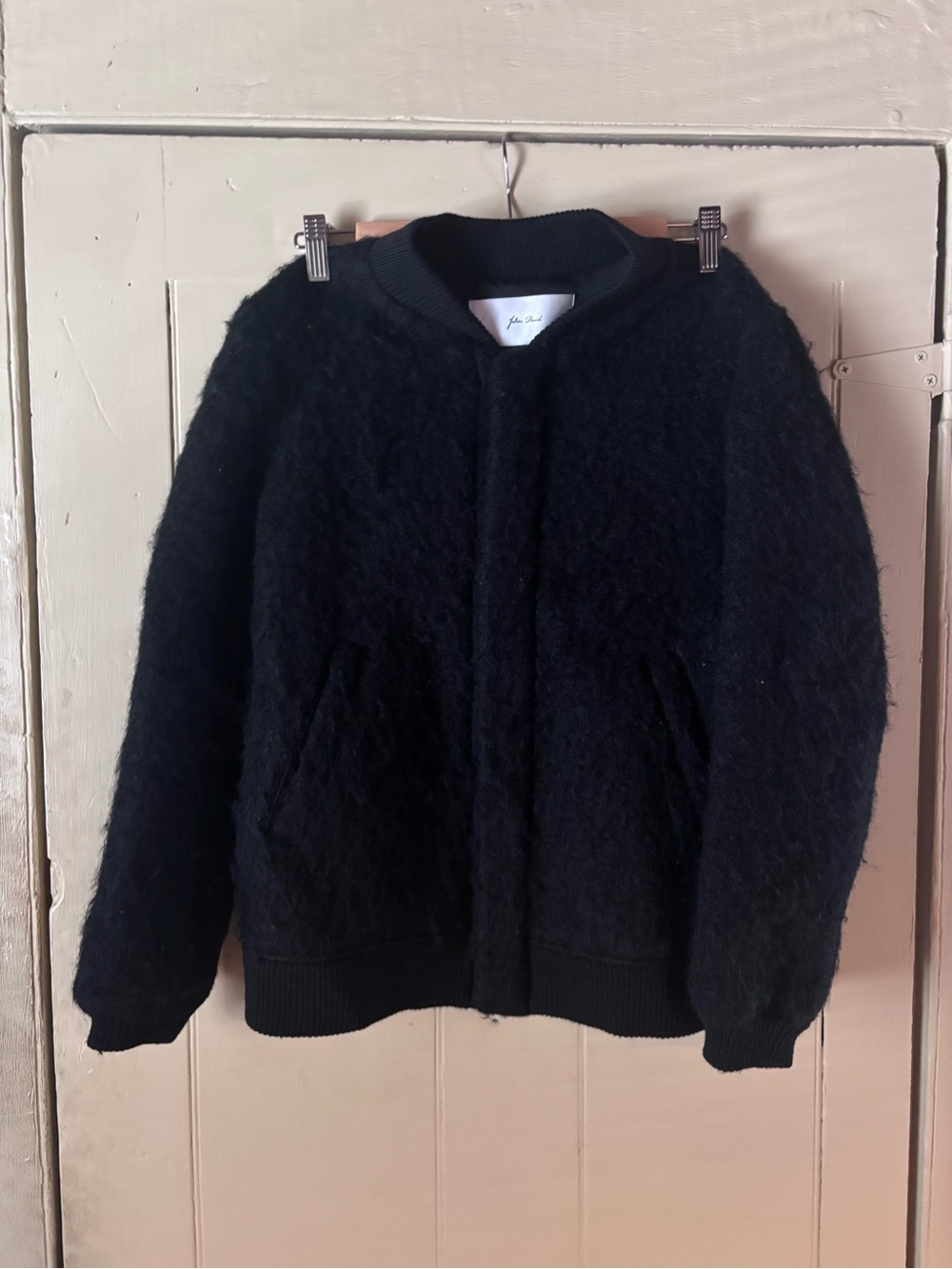 Vintage Julien David Black Fuzzy Knit Jacket